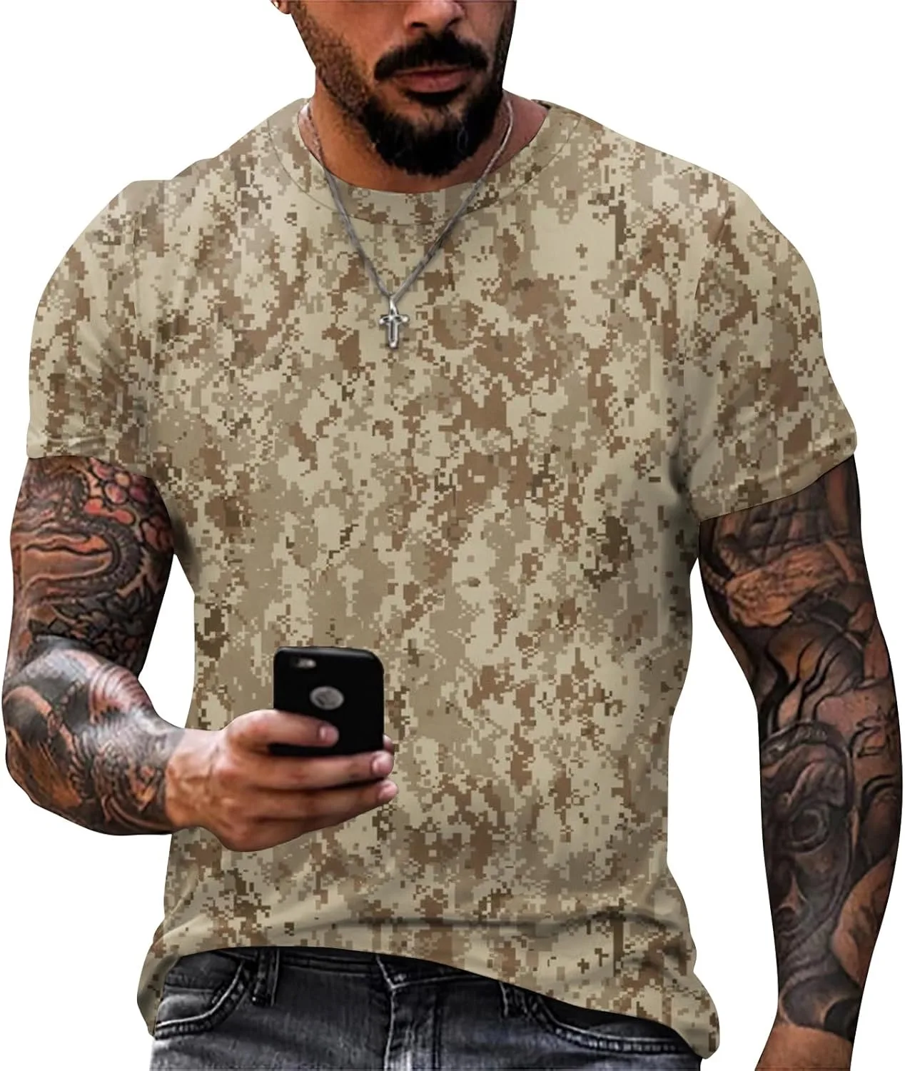

Футболка Camo для мужчин Big and Tall с камуфляжным принтом OAZKXCN