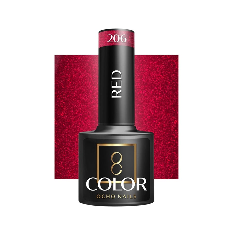 

OCHO NAILS Гибридный лак для ногтей красный 206 -5 г Active Shop