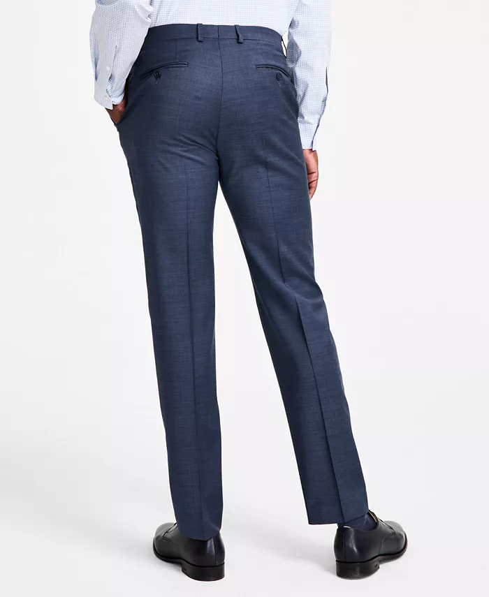 Мужские классические брюки Slim-Fit из шерстяной ткани с добавлением эластана Calvin Klein, синий — фото 4