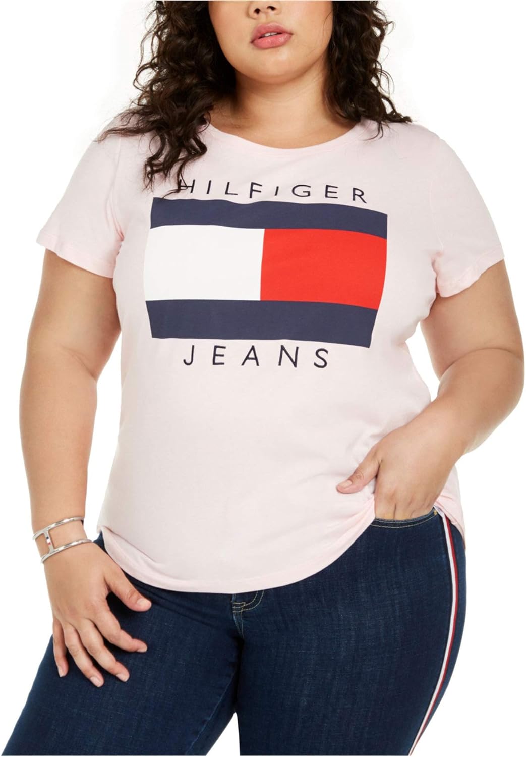 

Женская базовая футболка с коротким рукавом Tommy Hilfiger, Bal Pnk