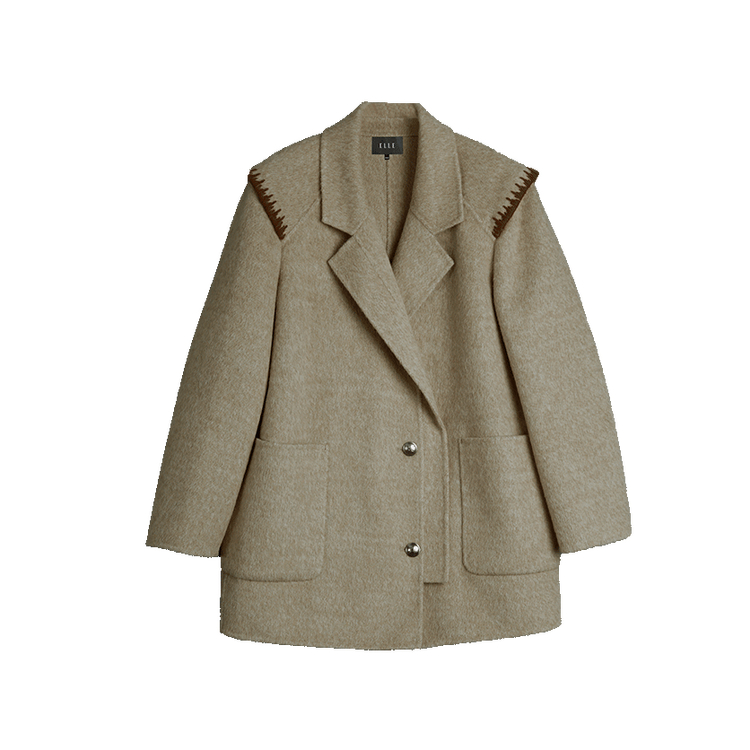 

Пальто женское с воротником-стойкой ELLE, светло-хаки