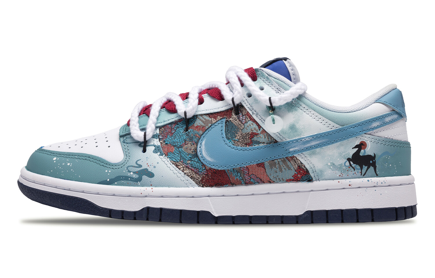

Кроссовки Nike Dunk Skateboarding Shoes Men Low-top White/blue/cyan, белый/синий