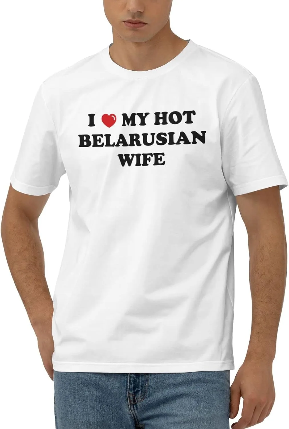 

Футболка Funny Graphic Tees for Men I Love My Hot Belarusian Wife, цвет Colouredium Abipuir