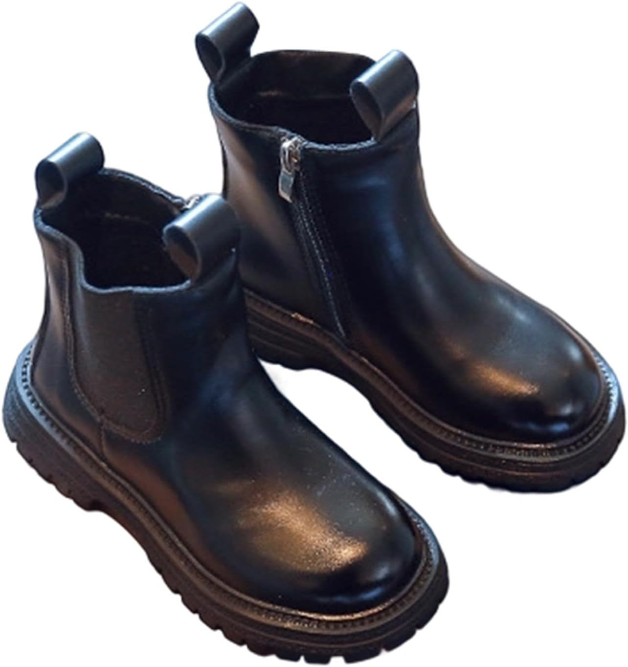 

Детские ботильоны для девочек, осень-зима, военные, с противоскользящей подошвой, короткие ботинки, с боковой молнией, для малышей и детей постарше JEUROT, Black