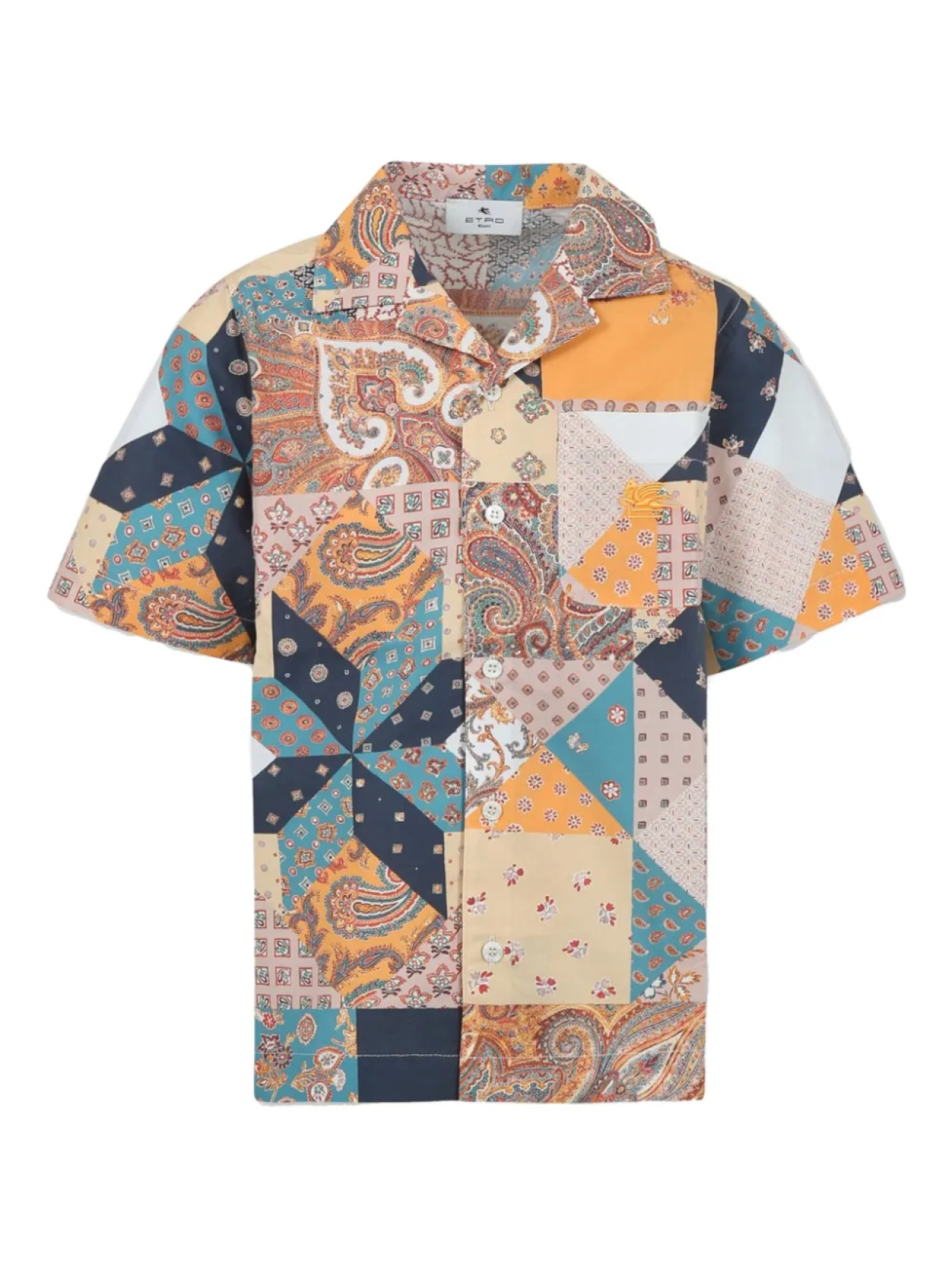 

Рубашка из хлопка с лоскутным узором ETRO KIDS, розовый