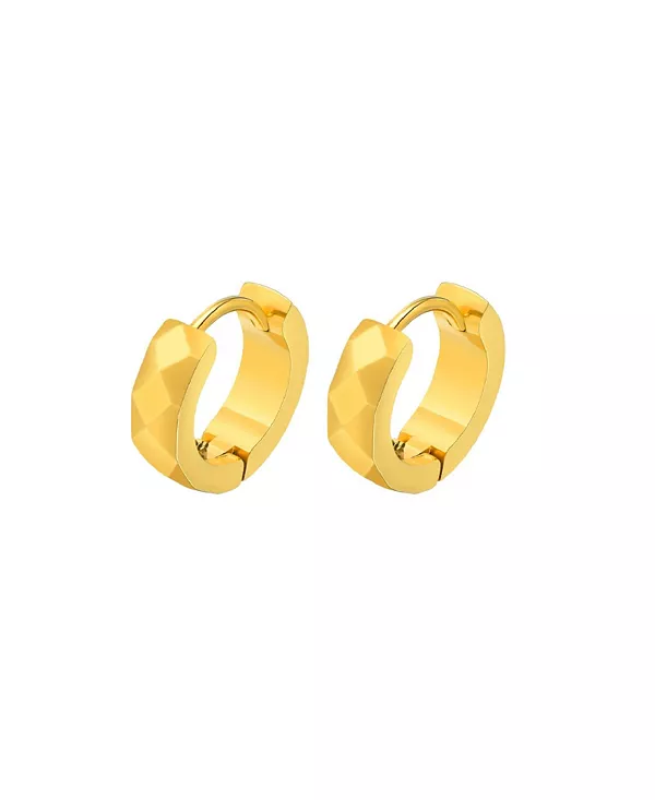 

Серьги-Кольца Huggie Hoop из нержавеющей стали с бриллиантами Metallo, gold