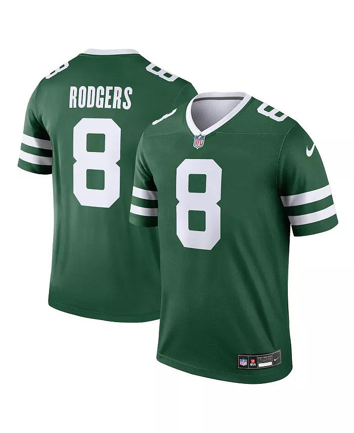 

Мужская футболка Aaron Rodgers Legacy New York Jets Legend Nike, зеленый