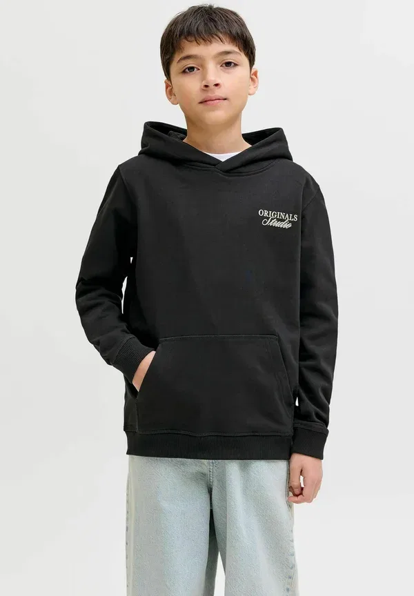 Толстовка с капюшоном Jornorrebro typo back hood sn jnr hoodie Jack & Jones Junior, черный — фото 3