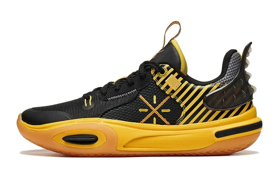 YOUNG Li-Ning YOUNG детские баскетбольные кроссовки низкие из искусственной кожи черно-желтые