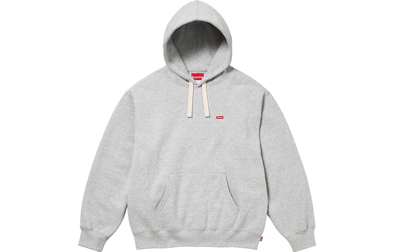 Толстовка с капюшоном на шнурке small box Supreme, светло-серый/светло-серый
