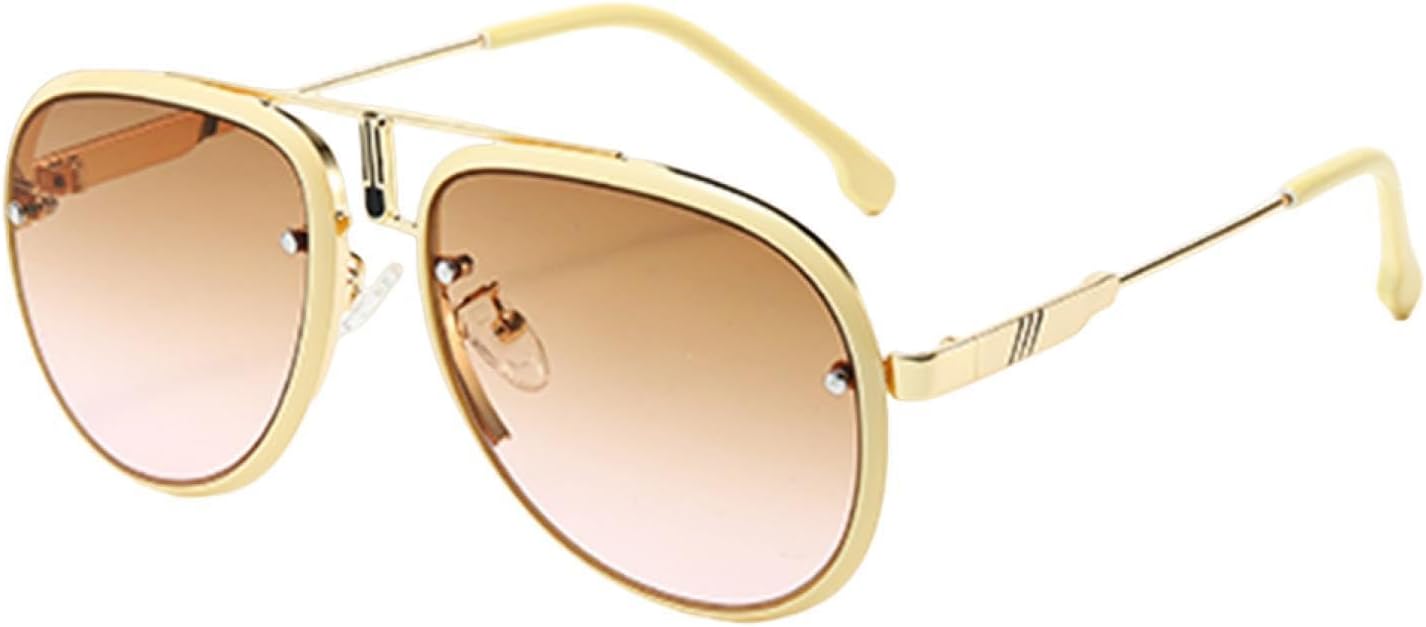 

Ретро овальные металлические солнцезащитные очки для женщин и мужчин, роскошные модные женские солнцезащитные очки в стиле панк, унисекс, стильные очки с защитой от УФ-излучения UV400 TKKTLLT, Beige