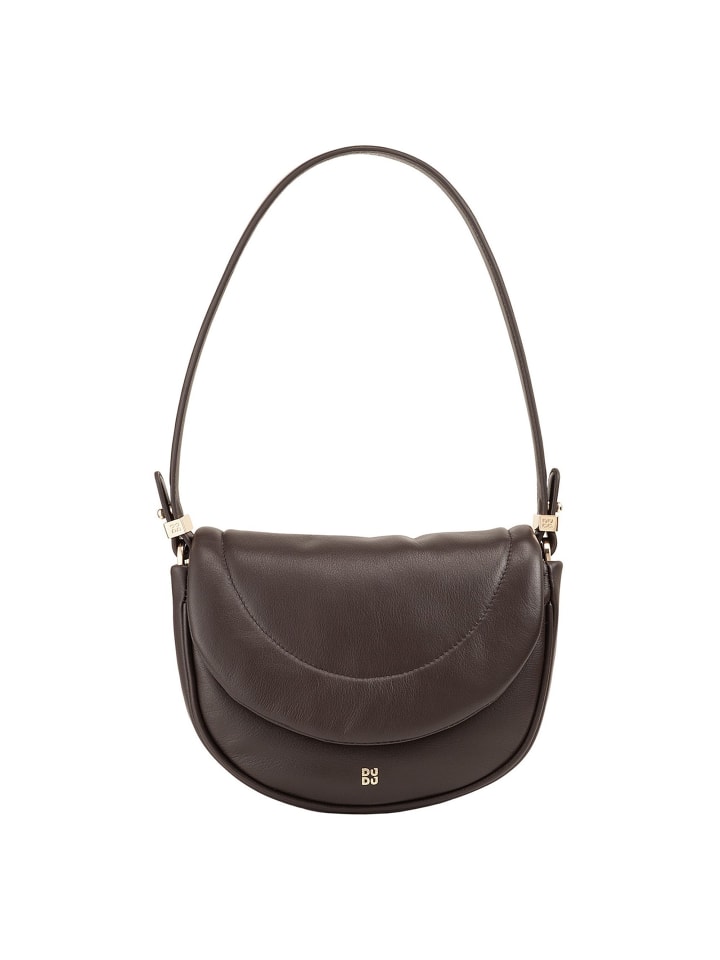 

Кожаная сумка через плечо, 22 см, кофейно-коричневого цвета DuDu