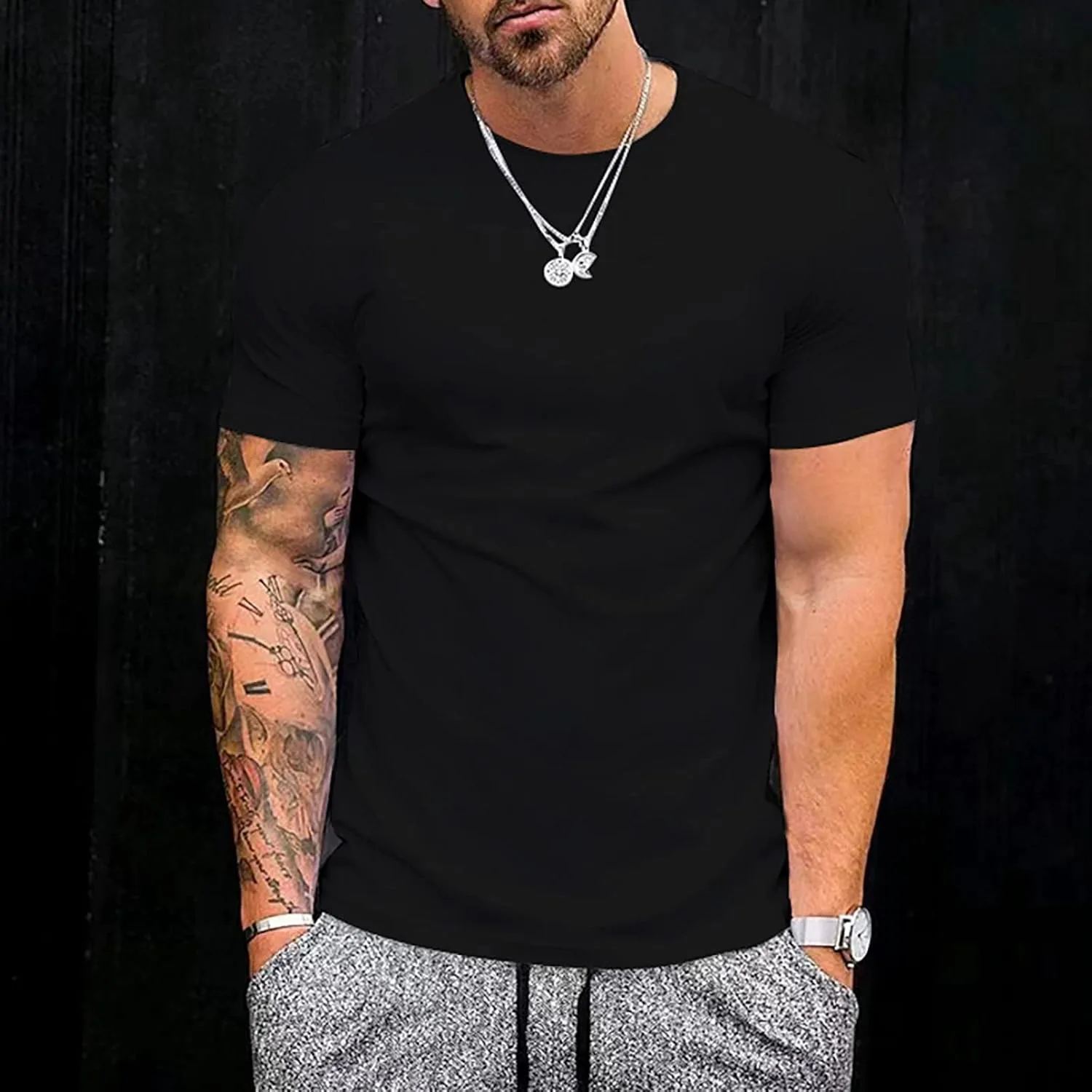 Футболка для тренировок мужская, Slim Fit, короткий рукав — фото 2
