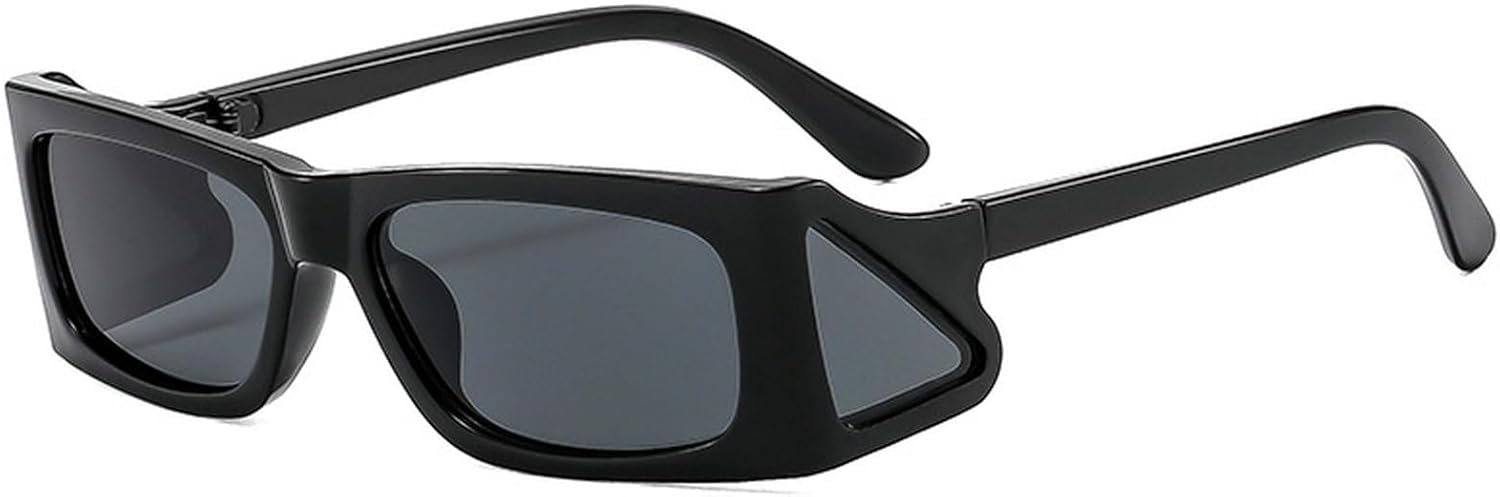 

Маленькие модные прямоугольные солнцезащитные очки для женщин и мужчин, узкие квадратные солнцезащитные очки в стиле 90-х и Y2K, черные и коричневые оттенки mincl, Black