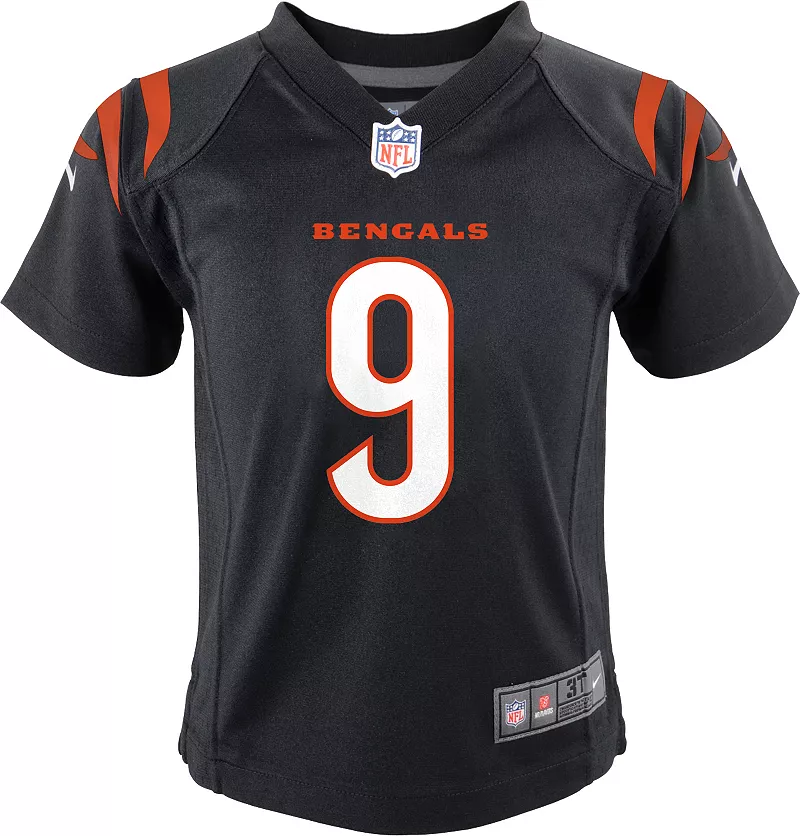 Черная игровая майка Nike Little Kids Cincinnati Bengals Joe Burrow #9 — фото 2