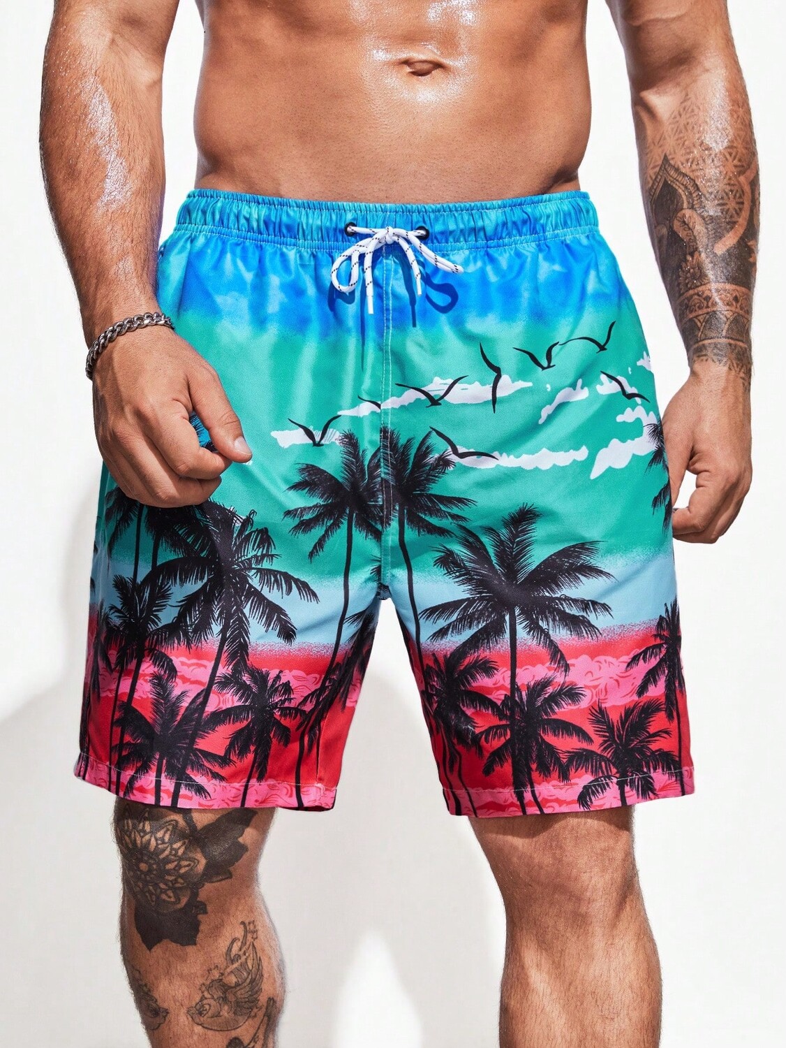 

Шорты мужские пляжные с принтом кокосовой пальмы, синий / бирюзовый / красный