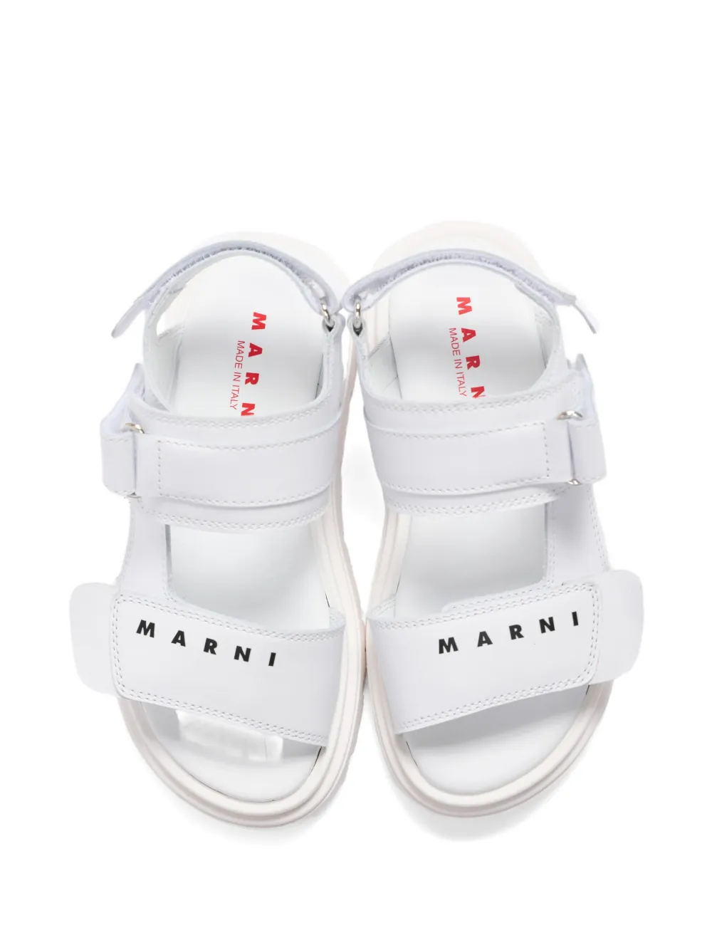 Сандалии с логотипом на ремешке Marni Kids, белый — фото 4