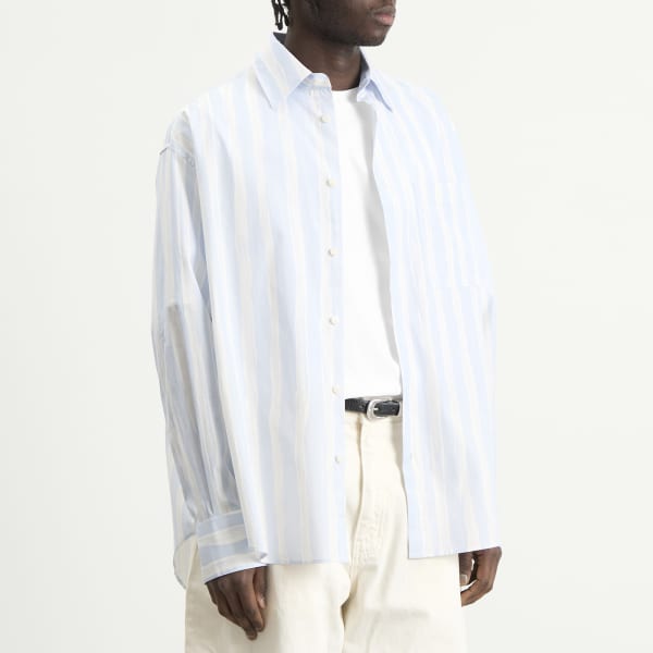 Рубашка в полоску Камарг Jacquemus, синий бежевый gouache print — фото 2