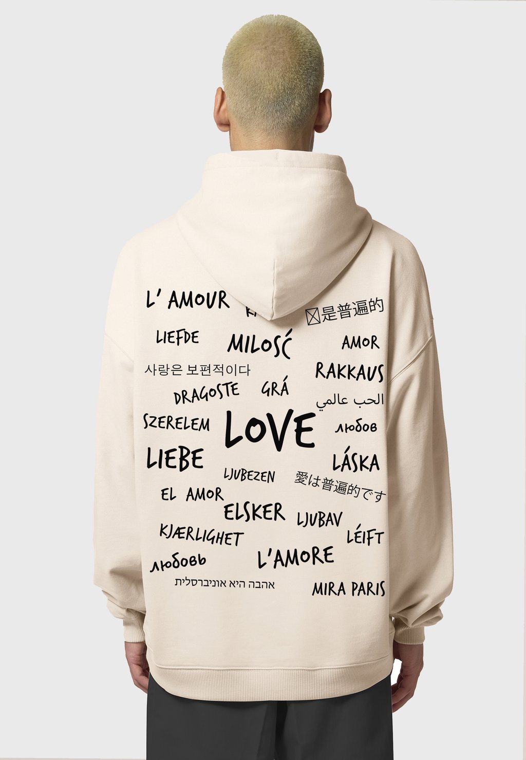 

Толстовка UNIVERSAL LOVE BACK PRINT - Hoodie Mira Paris, кремовый