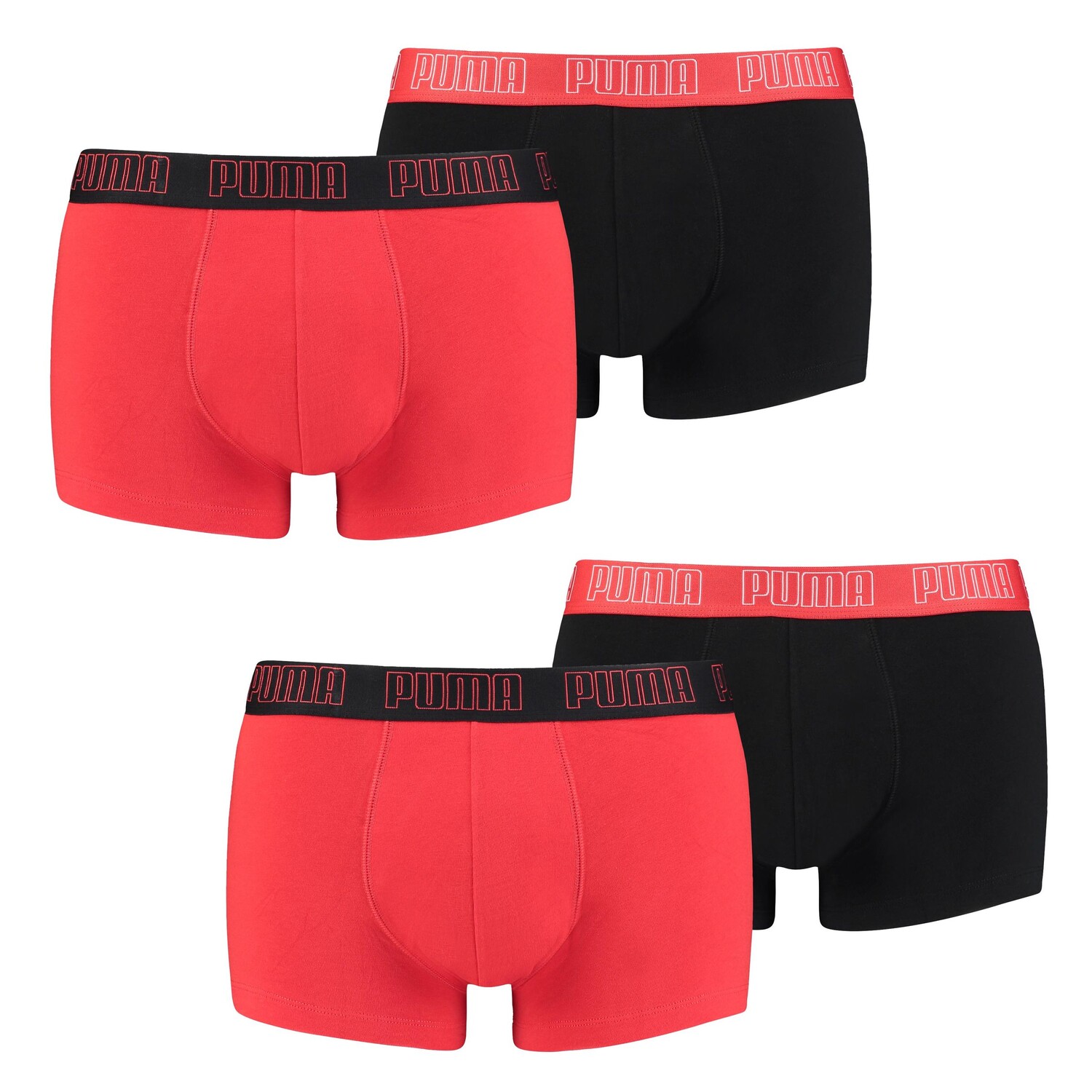 

Боксеры Puma Boxershorts PUMA BASIC TRUNK 4P, цвет 002 - Red / Black