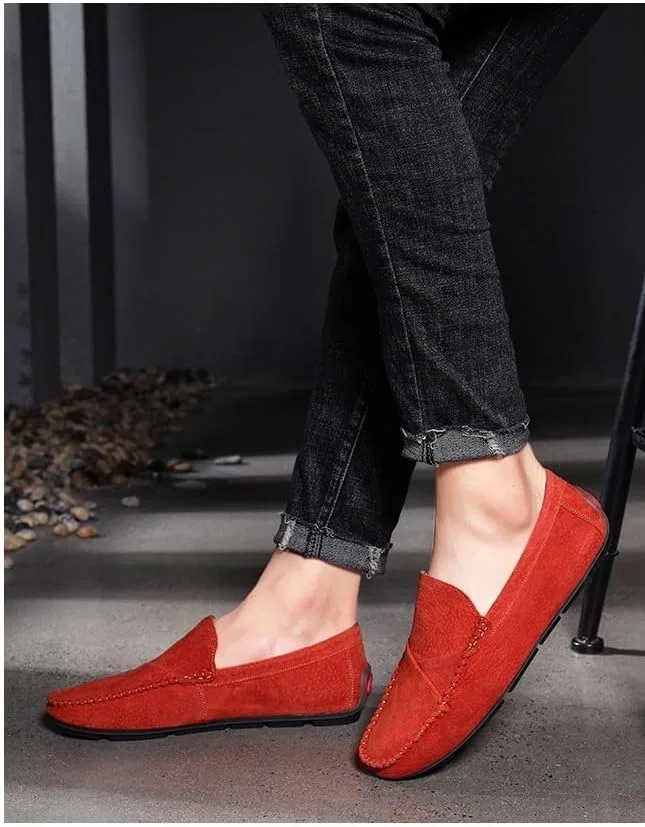 Лоферы мужские из замши, оранжевый, Slip-ons SayfuR — фото 4