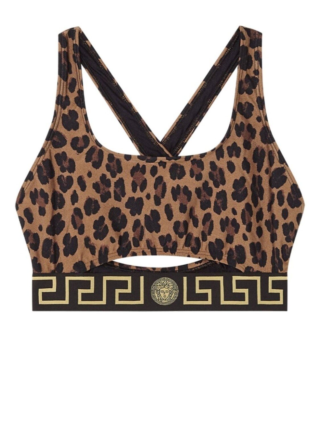 

Versace топ бикини с леопардовым принтом и отделкой Greca, коричневый
