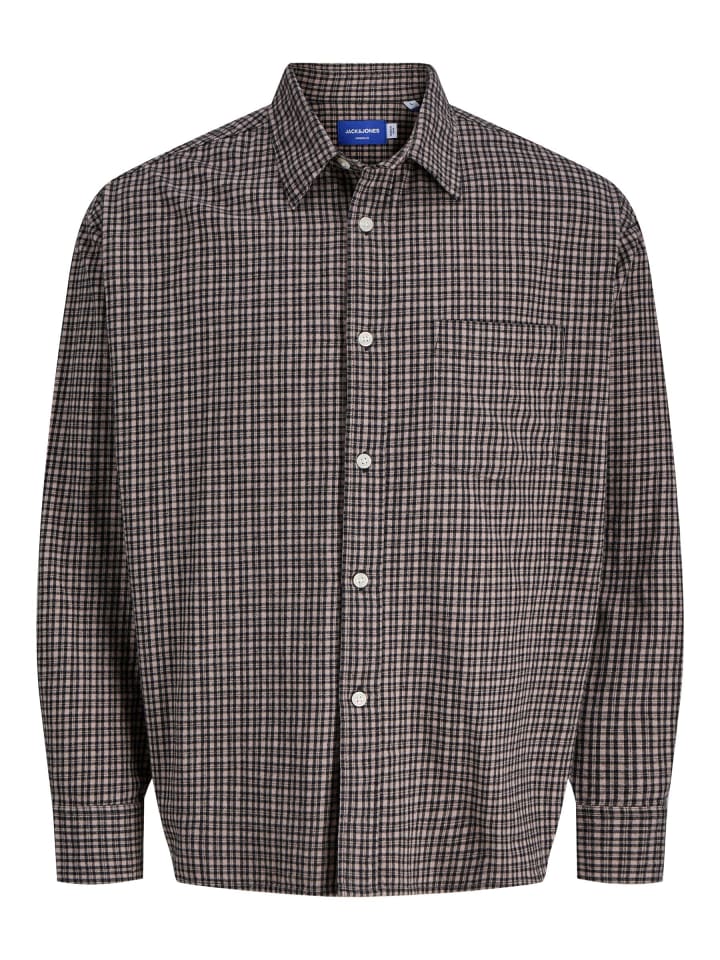 

Клетчатая рубашка цвета мокко-безе Jack & Jones