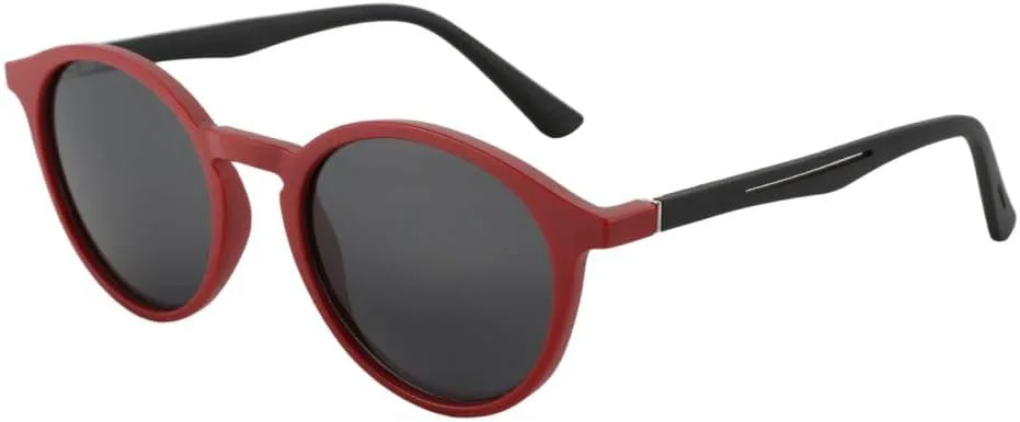 

Поляризованные круглые солнцезащитные очки BLUEMOKY: стильные очки для мужчин и женщин с защитой UV400 - классические круглые солнцезащитные очки, C08 Red/Black