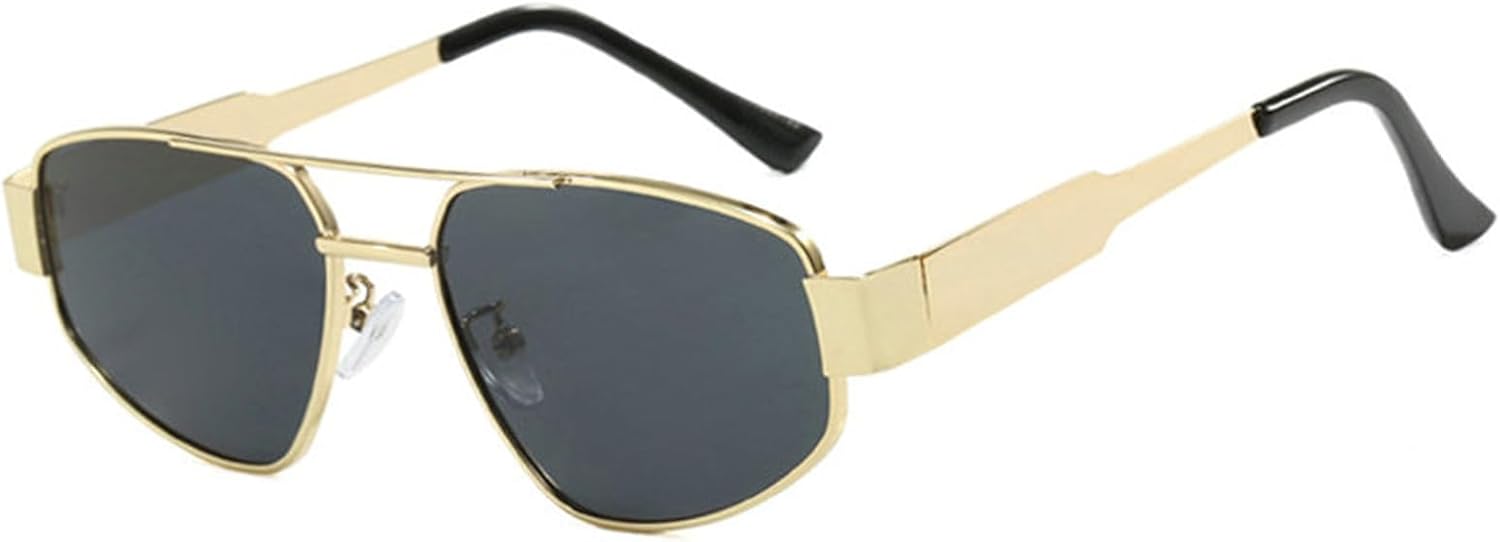 

Солнцезащитные очки Helena Double Beam Square для женщин и мужчин, для вождения, мужские солнцезащитные очки класса люкс, маленькие, цвета шампанского, пилотские солнцезащитные очки UV400, C1