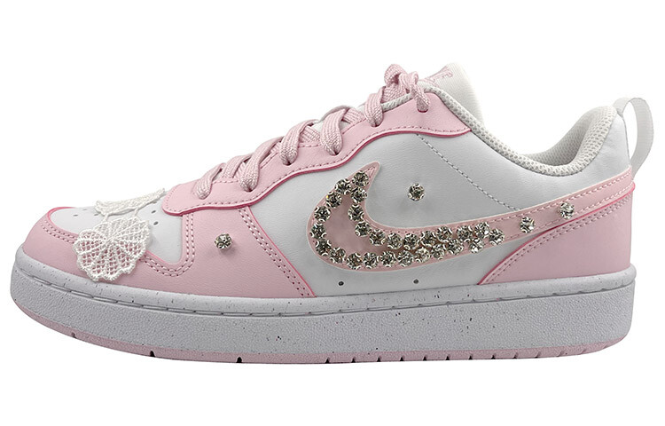 

Кроссовки Nike Court Borough Skateboard Shoes Women's Low-Top Pink/White, Белый, Кроссовки Nike Court Borough Skateboard Shoes Women's Low-Top Pink/White