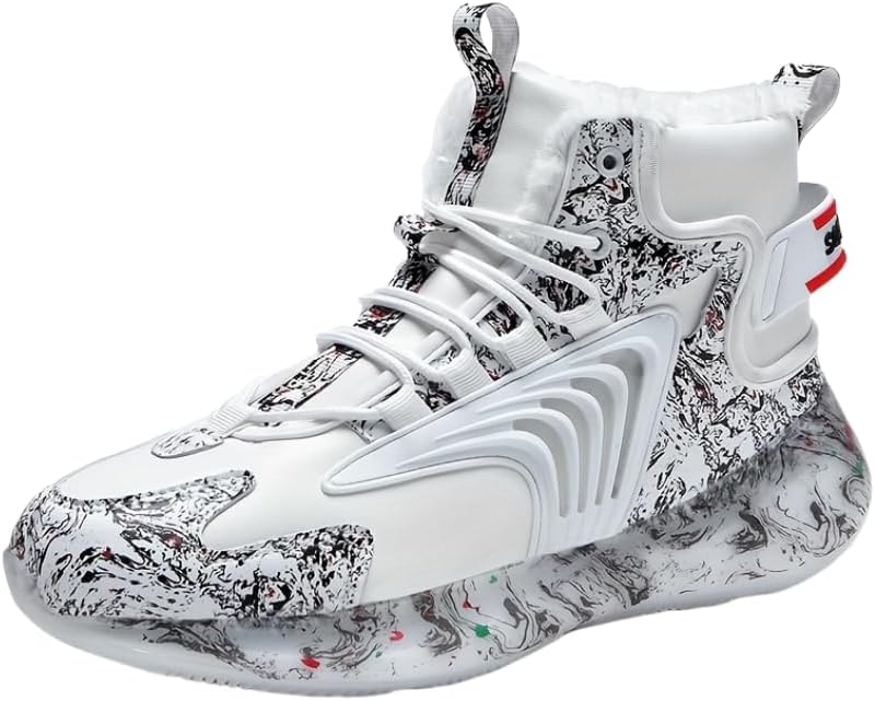 

Мужские модные зимние ботинки Hhhchpm с теплой плюшевой подкладкой, удобные теплые кроссовки с нескользящей подошвой для активного отдыха на улице, зима, белый