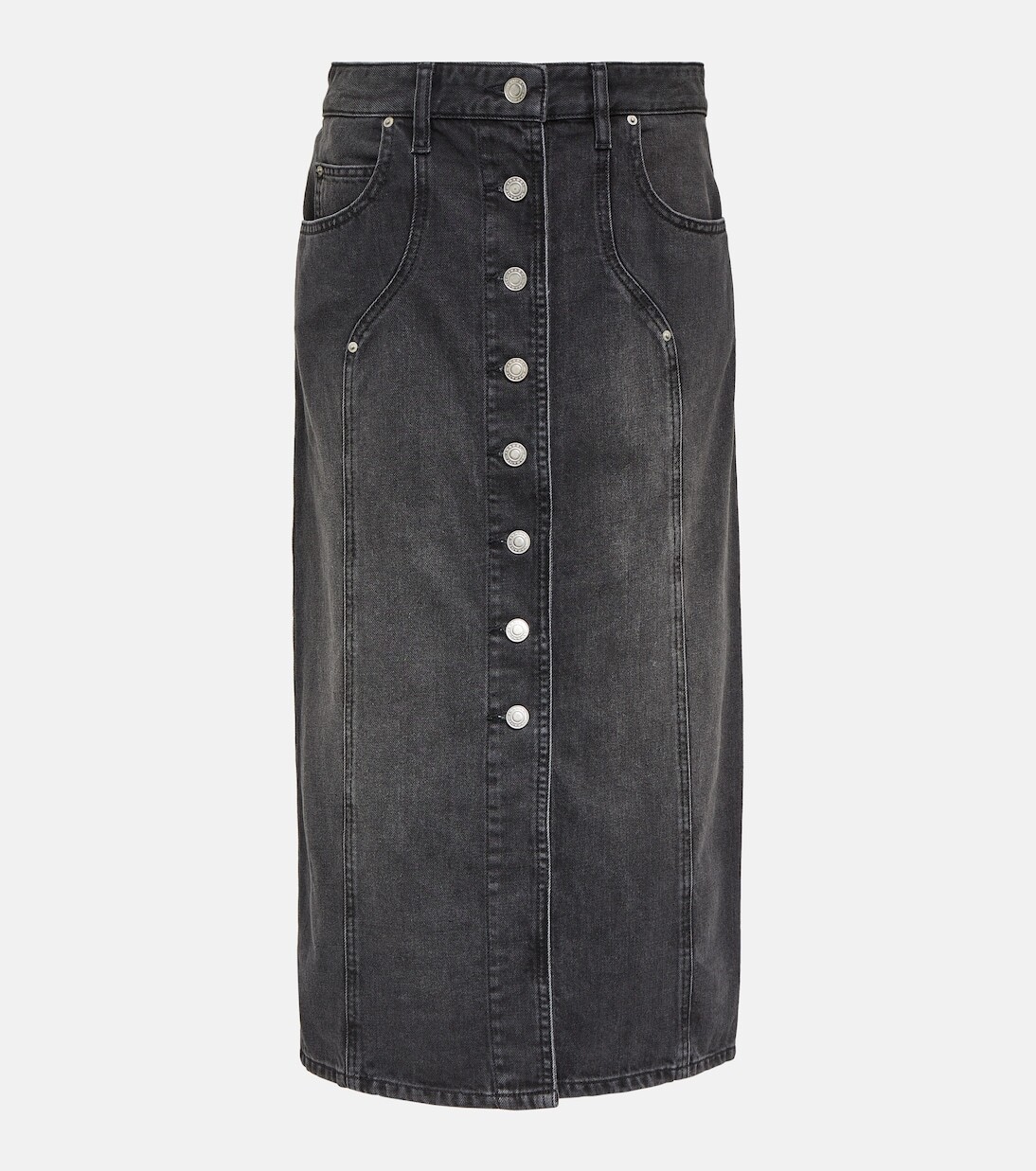 

Джинсовая юбка миди vandy Marant Etoile, черный