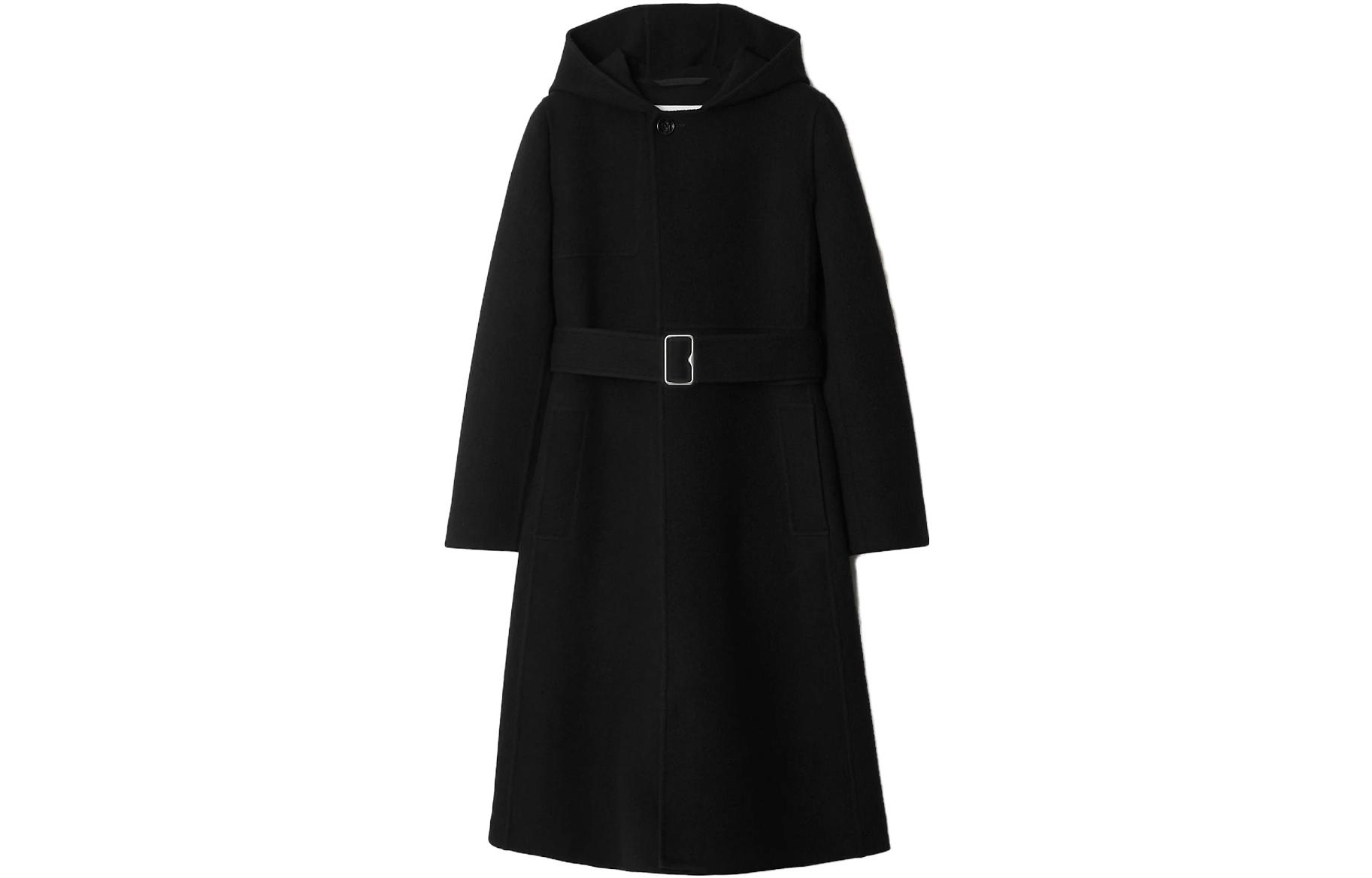 Пальто Burberry из шерсти и кашемира с капюшоном, черное — фото 2