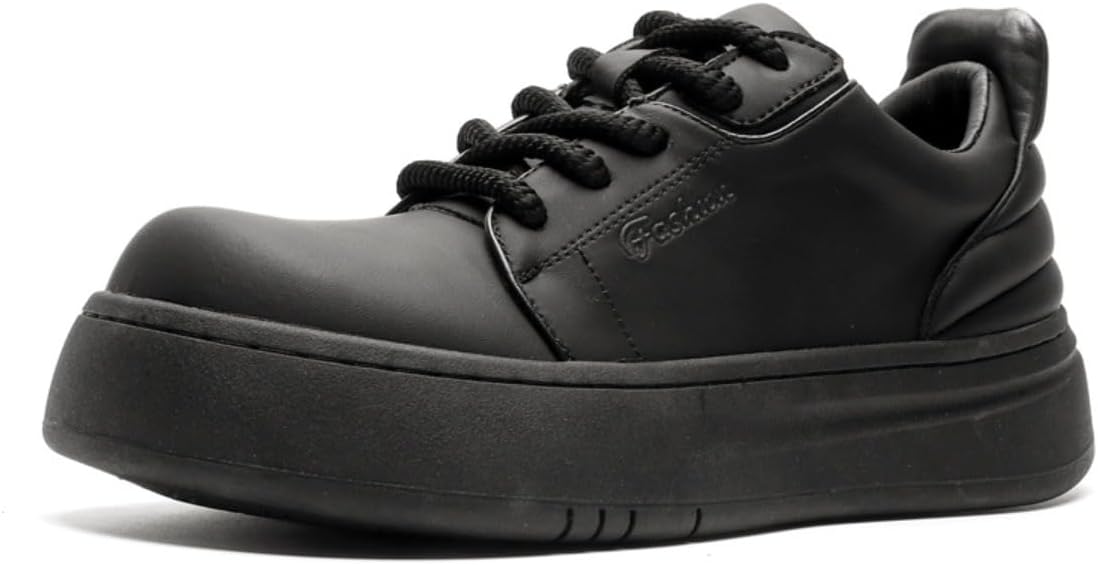 

Кроссовки CTKVbmeoi с толстой подошвой из искусственной кожи, на шнуровке, с увеличением роста на 5 см, повседневная уличная обувь, удобные, легкие и прочные, черный