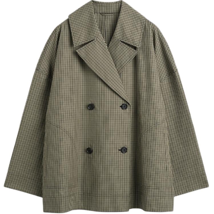 

Двубортный жакет в клетку TOTEME, бежевый/черный