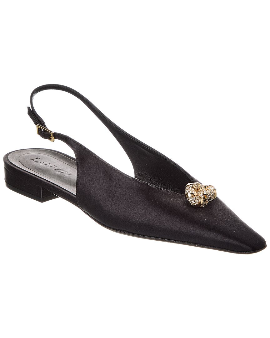 LANVIN Плоские босоножки Swing Melodie на ремешке из кожи, черный