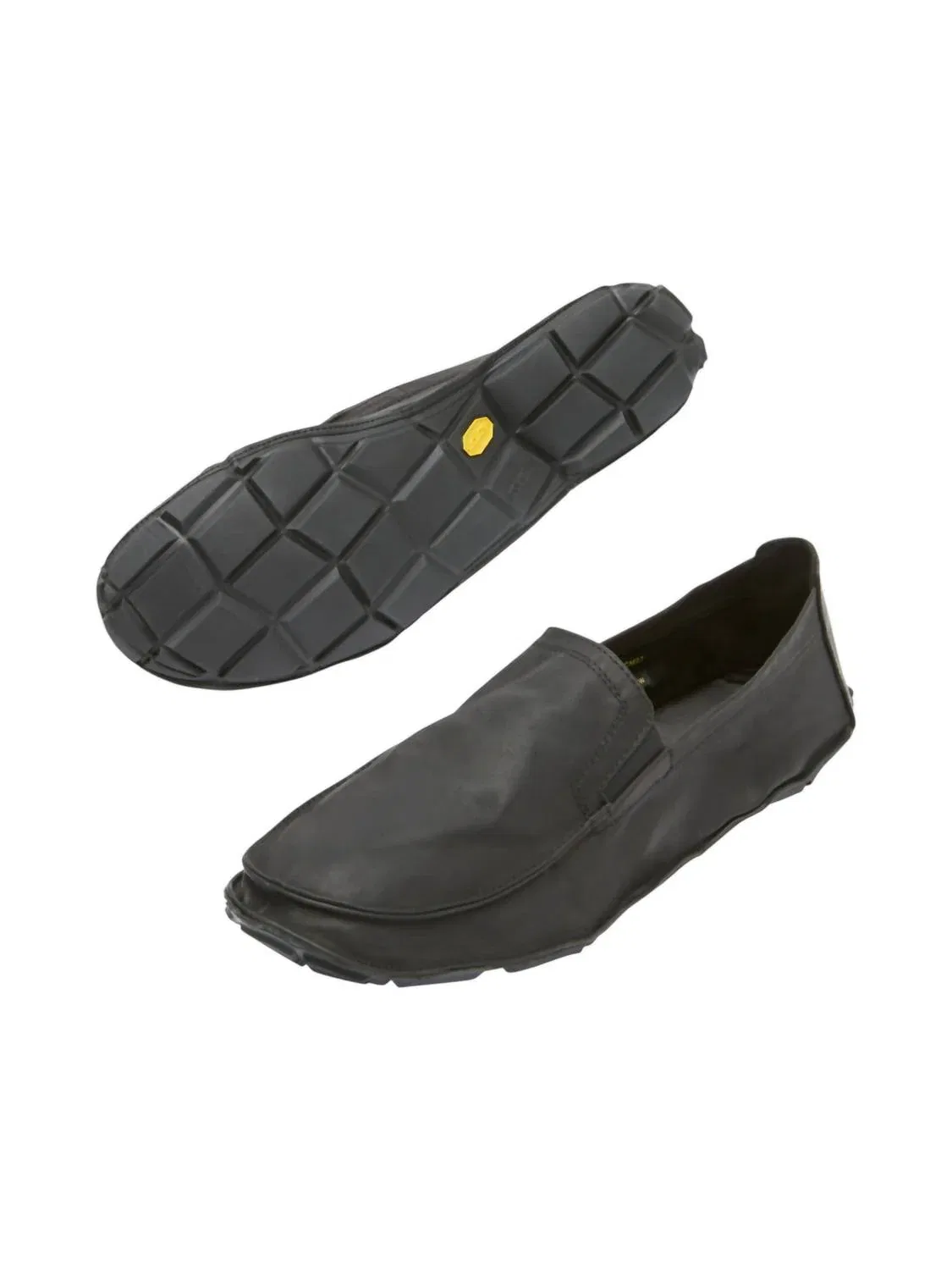 VIBRAM Мужские кожаные лоферы длиной до щиколотки, черные — фото 3