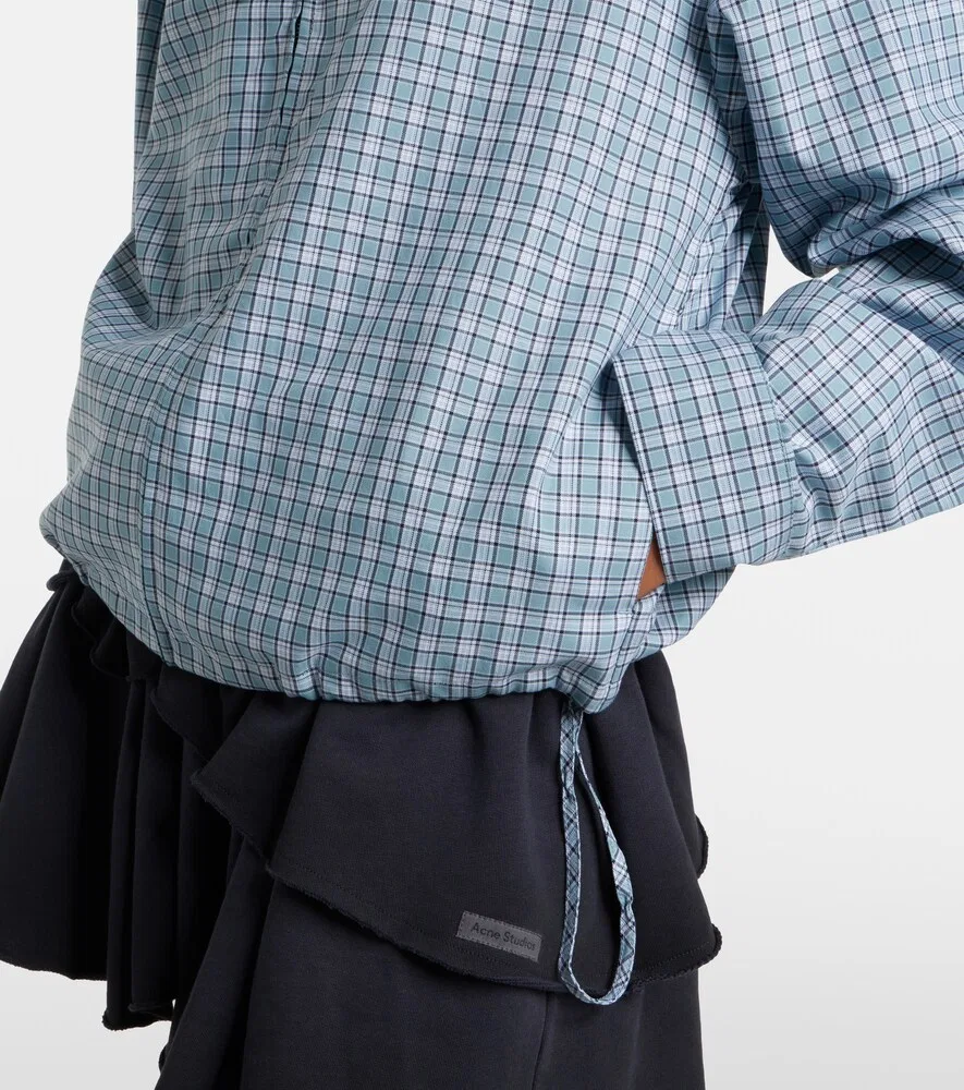 Клетчатая техническая куртка Acne Studios, синий — фото 4