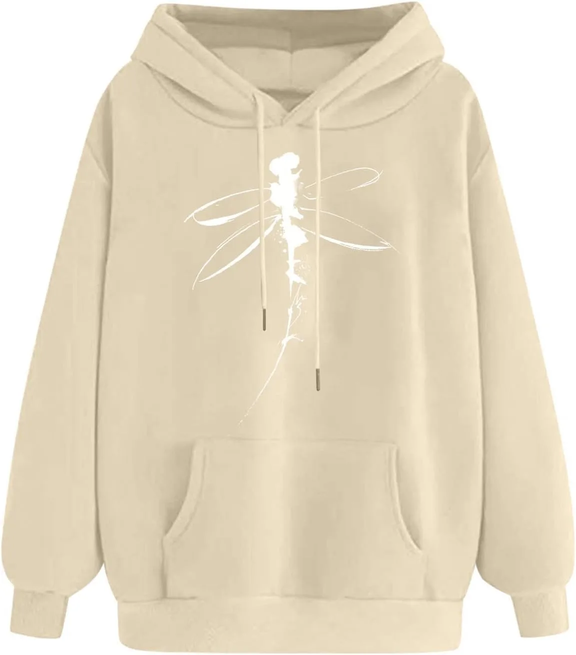 

Женский оверсайз худи с принтом, длинный рукав, с карманом