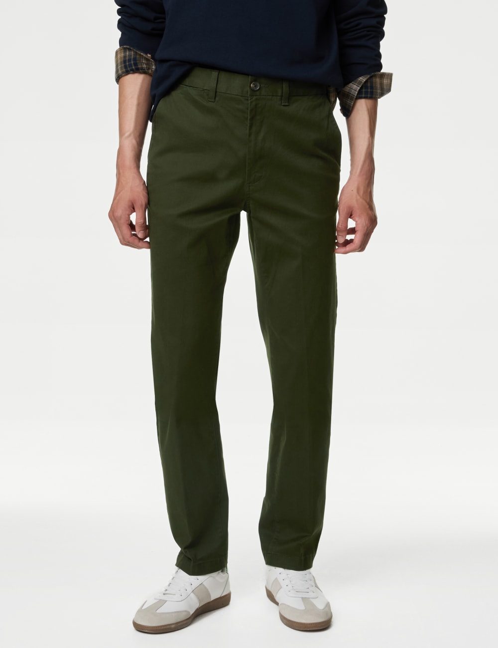 

Брюки-чиносы Regular Fit Heritage Twill Marks & Spencer, темный хаки