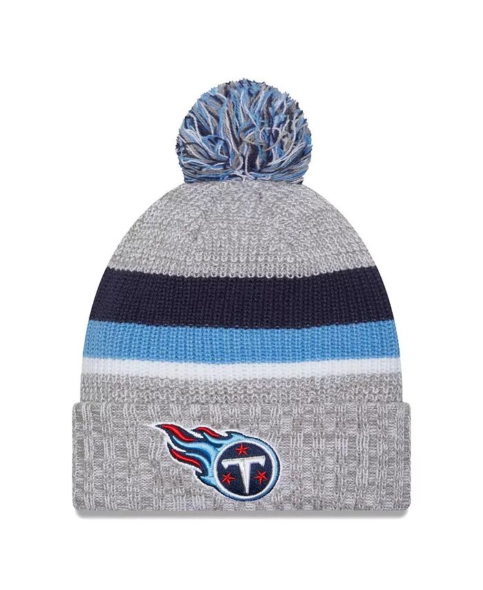 

Мужская шапка-манжета Tennessee Titans цвета «меланж» с помпоном New Era