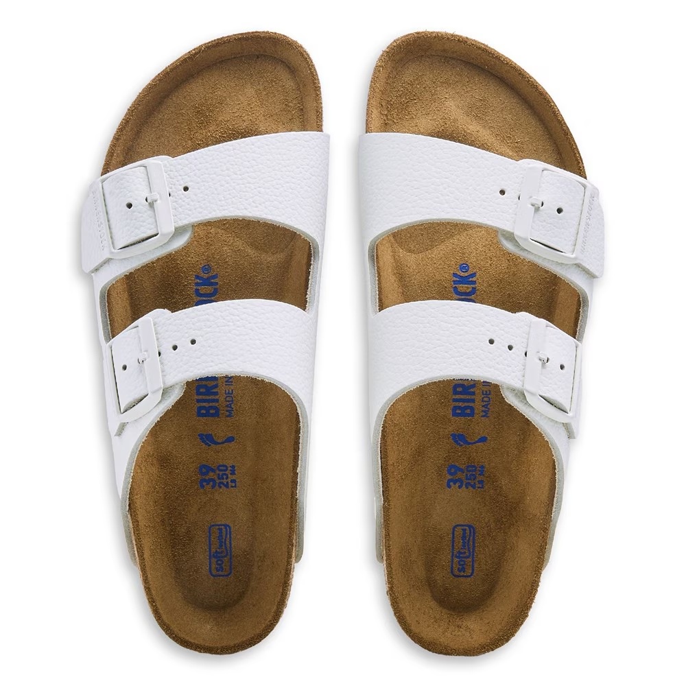 Сандалии Birkenstock Arizona с мягкой стелькой, white leather — фото 4
