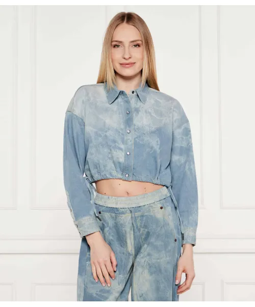 

Рубашка из джинсовой ткани Bubble Cropped fit One Teaspoon, синий
