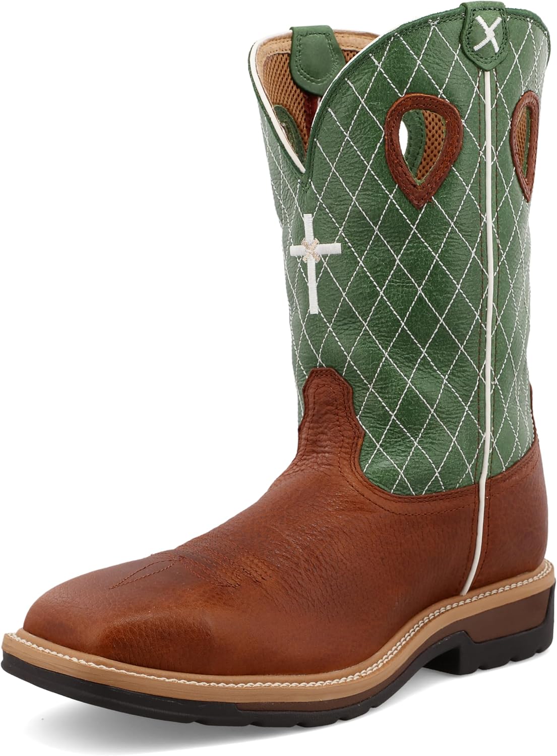 

Рабочие ботинки Twisted X Men's 12" Western, квадратный носок, с металлическим носком и технологией CellStretch