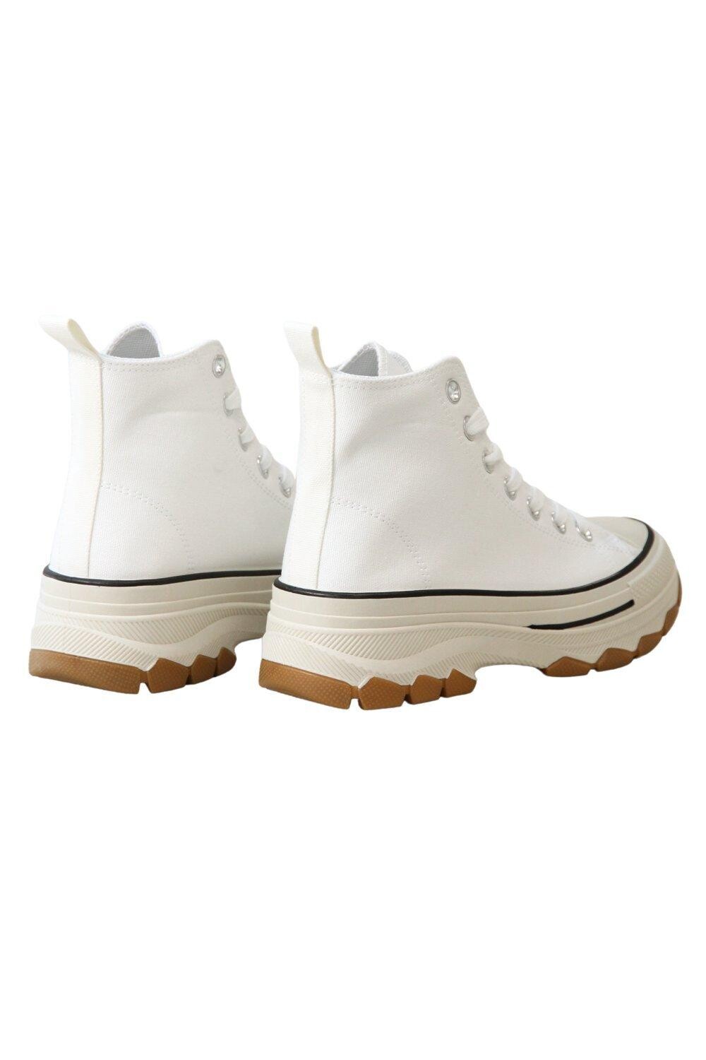 Высокие кроссовки High Top Canvas Casual Comfy Daily Wear Chunky Flatform Wedge Trainers IVACHY, белый — фото 4