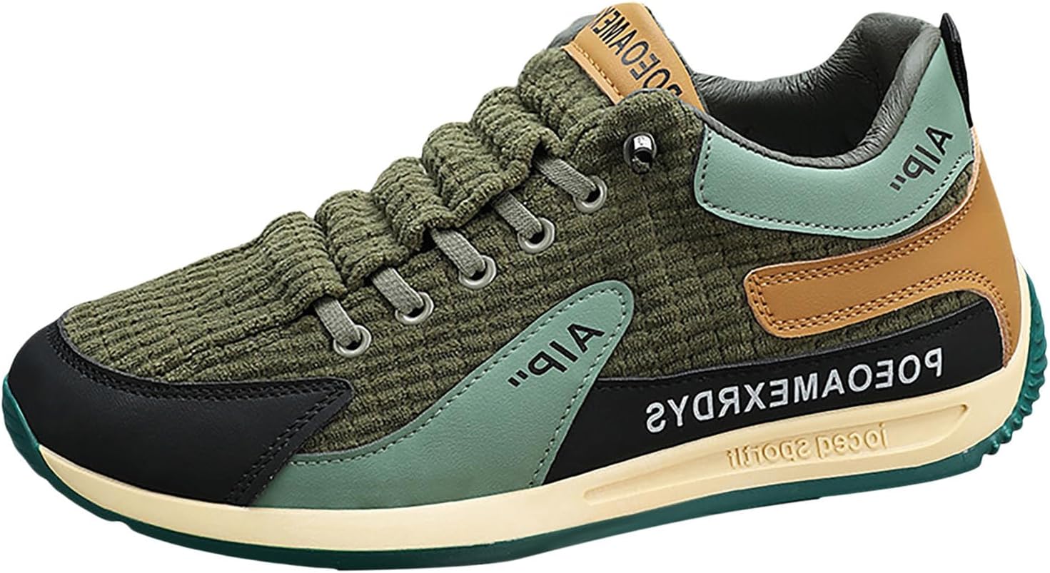 

Мужская обувь Новая тенденция Вельветовые мужские повседневные спортивные кроссовки-ботинки Generic, зеленый