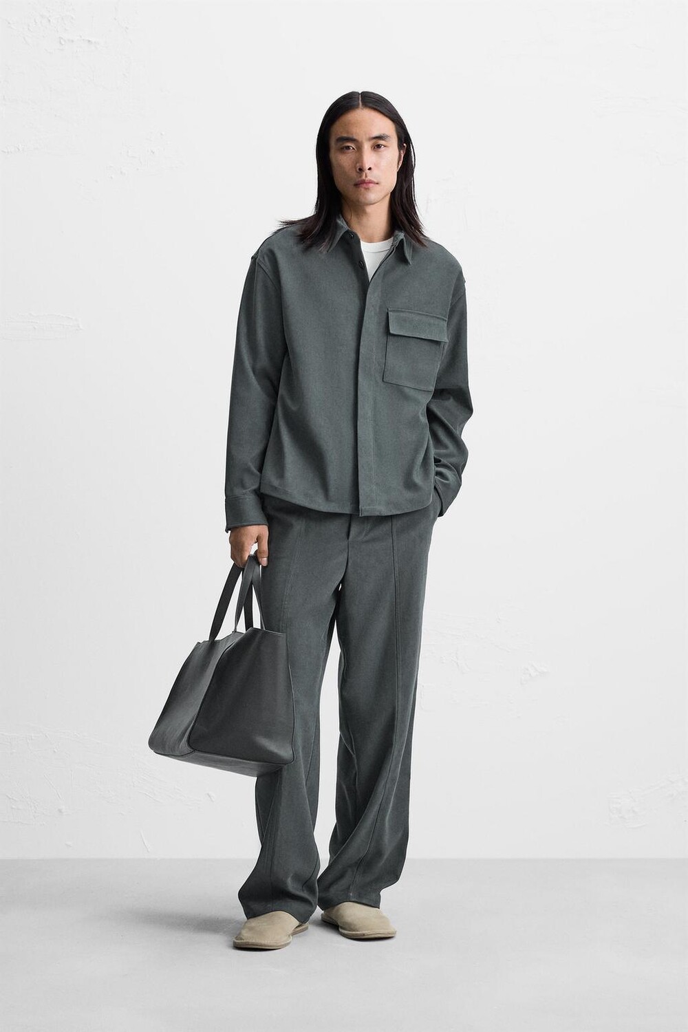 

Мягкие брюки jogger на талии ZARA, антрацитово-серый