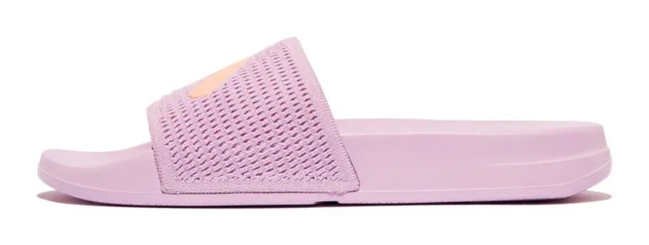Мюли Fitflop "IQUSHION ARROW KNIT SLIDES", каблук-танкетка, летняя обувь, тапочки с логотипом на повязке, цвет Fliederfarben — фото 3
