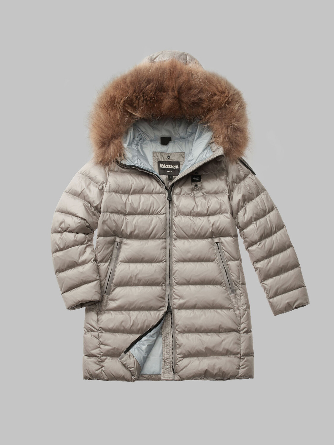 

Пуховик piumino lungo kristin ragazza Blauer, серый