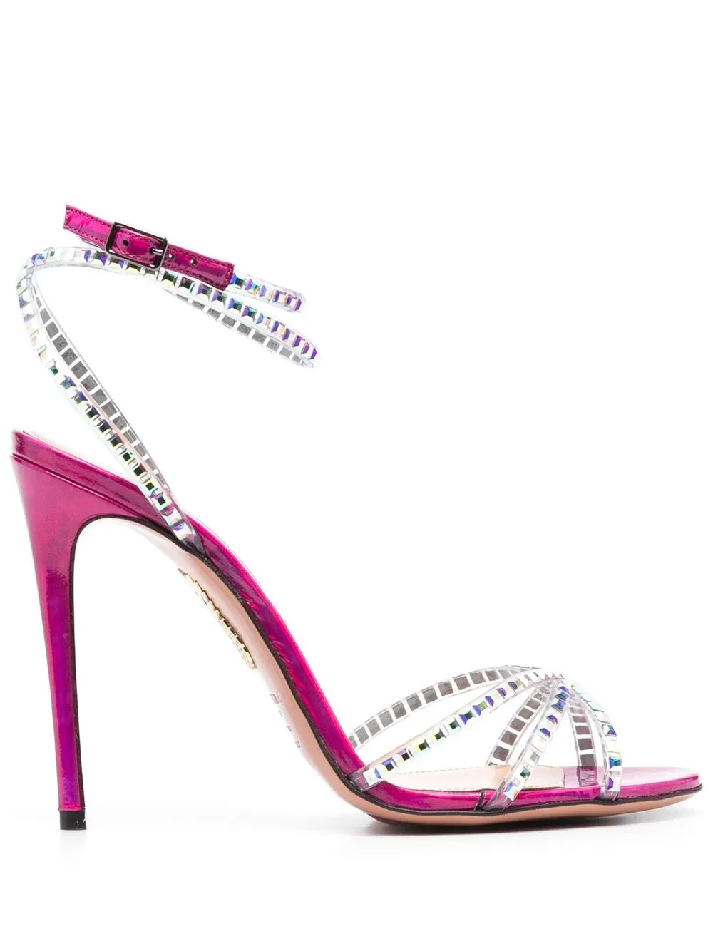 Босоножки с кристаллами Aquazzura, розовый